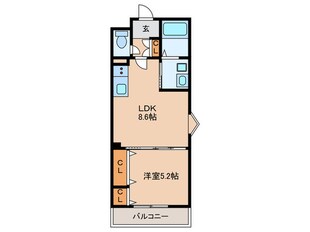 ラモーナ北条Ⅱの物件間取画像